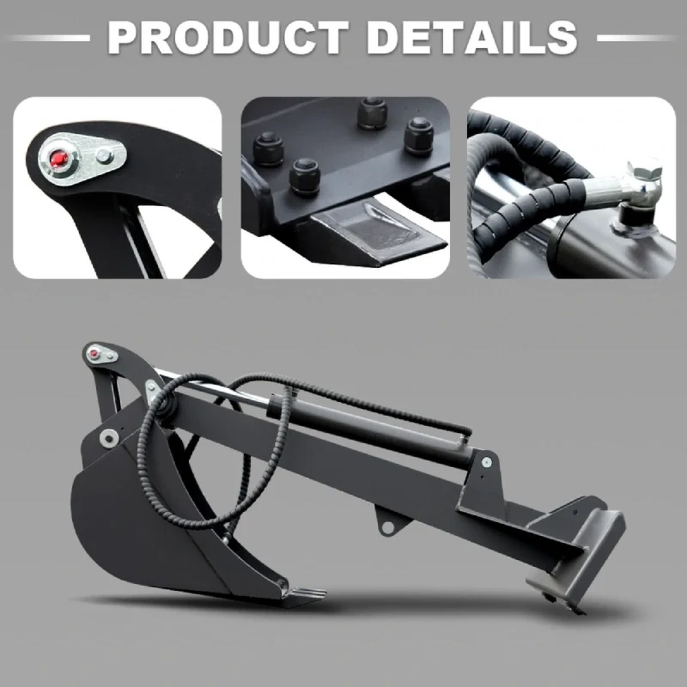 Skid steer backhoe digger attachment view 3