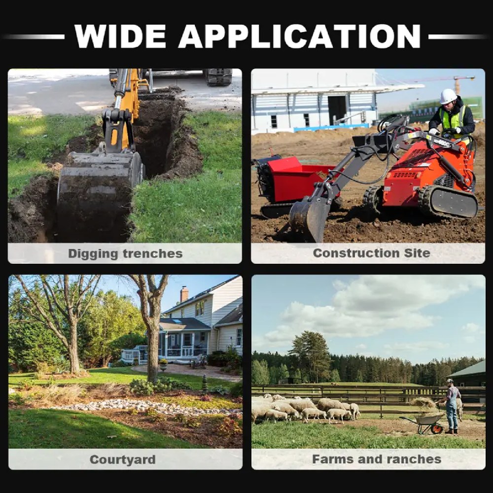 Skid steer backhoe digger attachment view 5