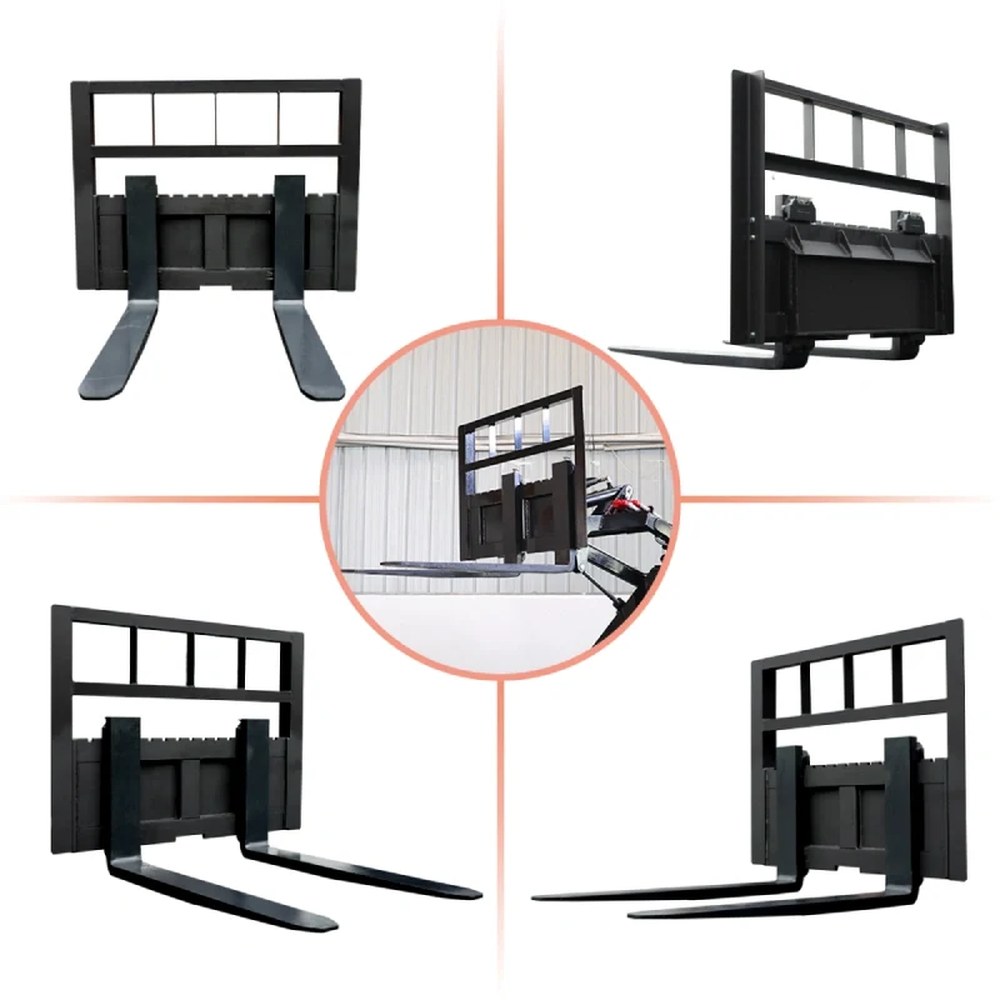 Skid steer pallet fork attachment view 3